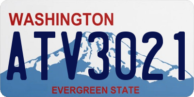 WA license plate ATV3021