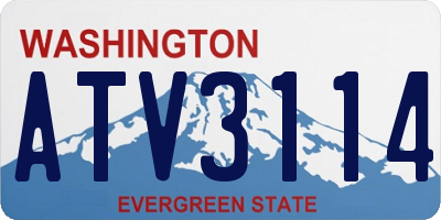 WA license plate ATV3114