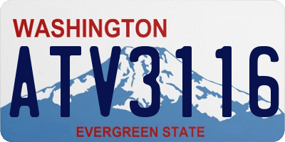 WA license plate ATV3116