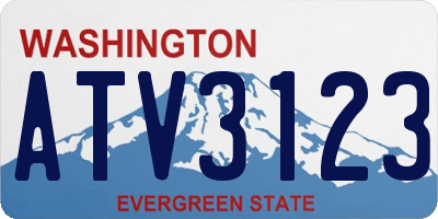 WA license plate ATV3123