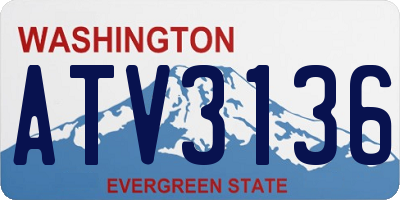 WA license plate ATV3136