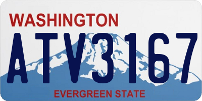WA license plate ATV3167