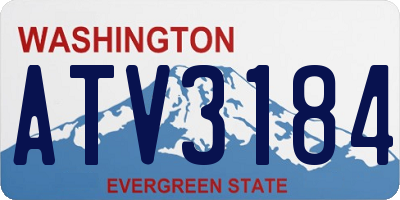 WA license plate ATV3184