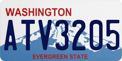 WA license plate ATV3205