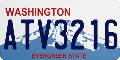 WA license plate ATV3216