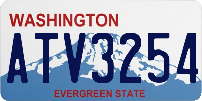 WA license plate ATV3254