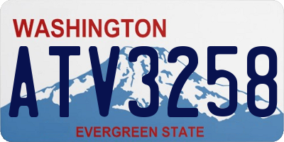WA license plate ATV3258