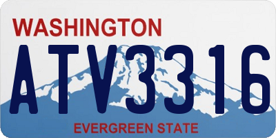 WA license plate ATV3316