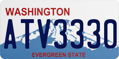 WA license plate ATV3330