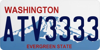 WA license plate ATV3333
