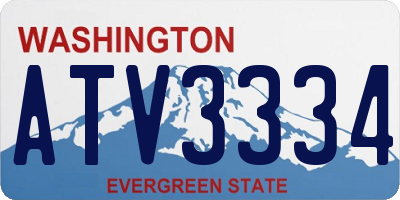 WA license plate ATV3334