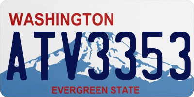 WA license plate ATV3353