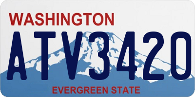 WA license plate ATV3420