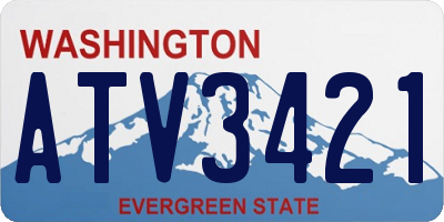 WA license plate ATV3421
