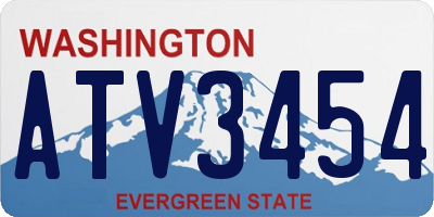 WA license plate ATV3454