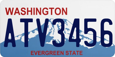 WA license plate ATV3456