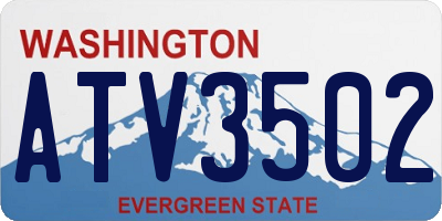WA license plate ATV3502