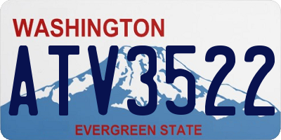 WA license plate ATV3522