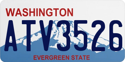 WA license plate ATV3526