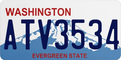 WA license plate ATV3534