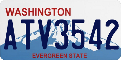WA license plate ATV3542