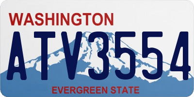 WA license plate ATV3554