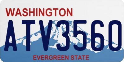 WA license plate ATV3560
