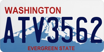 WA license plate ATV3562