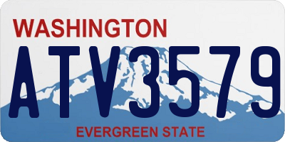 WA license plate ATV3579
