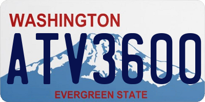 WA license plate ATV3600