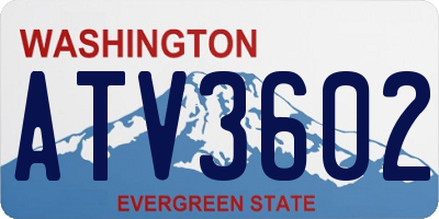 WA license plate ATV3602
