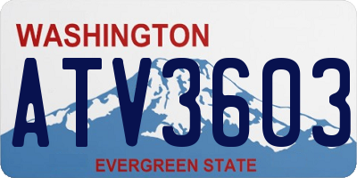 WA license plate ATV3603
