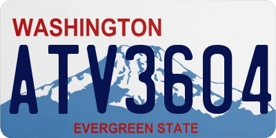 WA license plate ATV3604