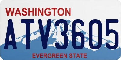 WA license plate ATV3605
