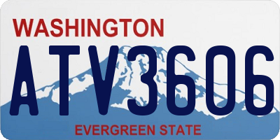 WA license plate ATV3606