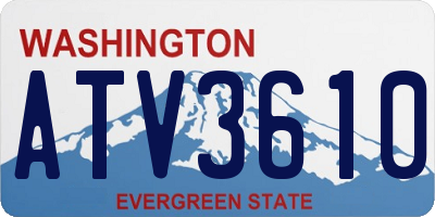 WA license plate ATV3610