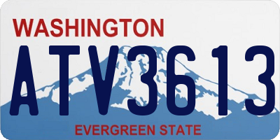 WA license plate ATV3613