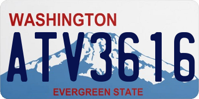 WA license plate ATV3616