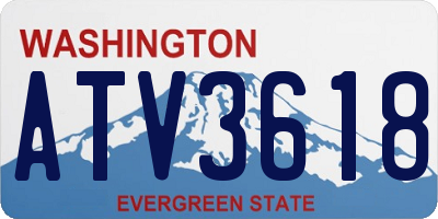 WA license plate ATV3618
