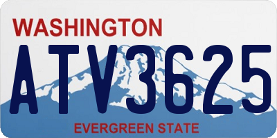 WA license plate ATV3625