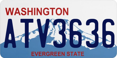 WA license plate ATV3636