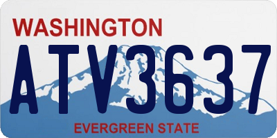 WA license plate ATV3637