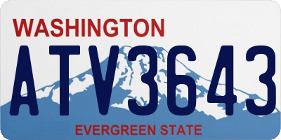 WA license plate ATV3643