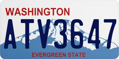 WA license plate ATV3647