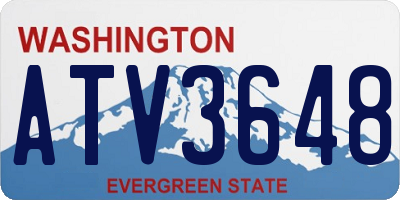 WA license plate ATV3648