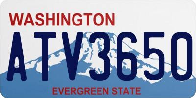 WA license plate ATV3650