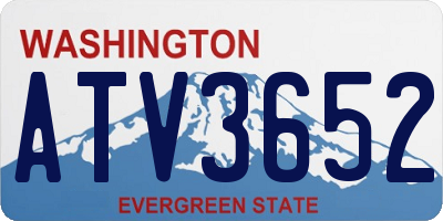WA license plate ATV3652