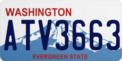 WA license plate ATV3663
