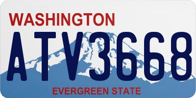 WA license plate ATV3668