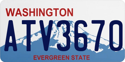WA license plate ATV3670